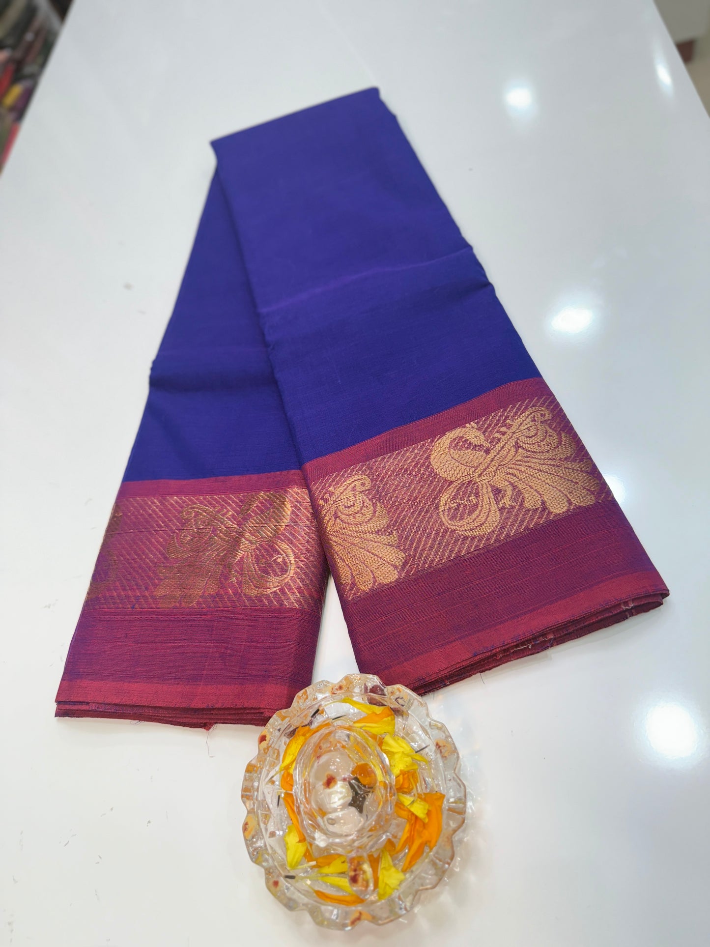 Chettinad Pure Cotton Saree with Zari Border – 80 Count, 20 Colours, 5.5m Length