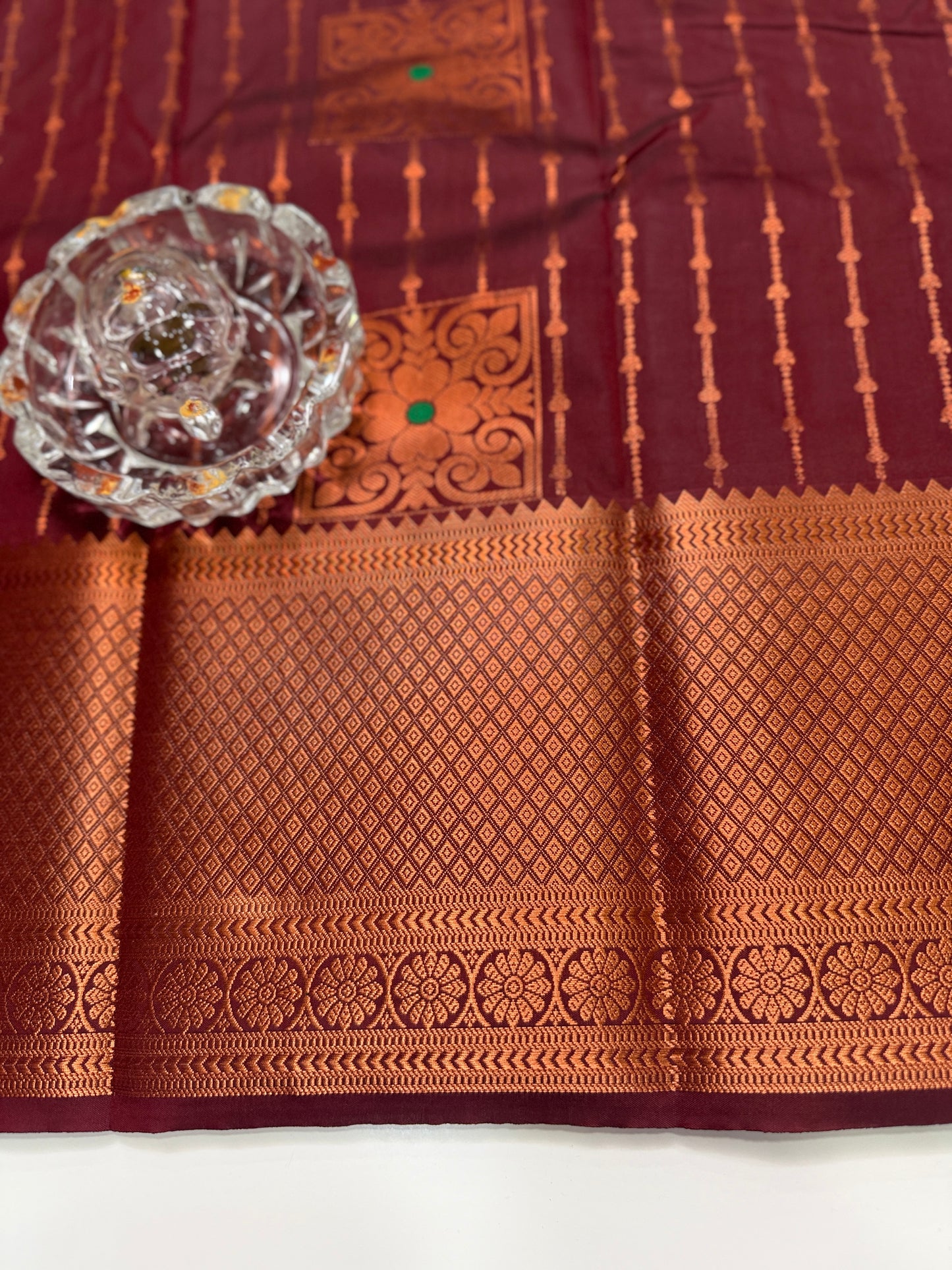 Dharmavaram Silk Saree with Intricate Meena Work and Blouse Piece for Women