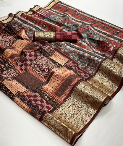 Dola Viscose Silk Saree with Exquisite Printed Design – Elegant Festive Wear for Women