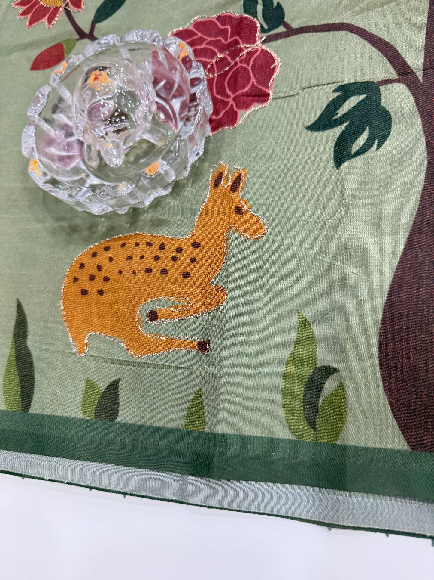 Assam silk saree for women with aari embroidery and paithani motifs, festive wear saree with blouse