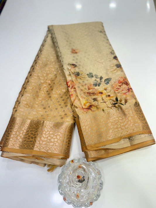 Georgette Silk Butti Saree with Rich Printed Pallu