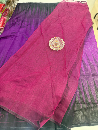 Ikat Kotki Cotton Silk Saree for Women with Matching Blouse Piece – Handwoven Traditional Design