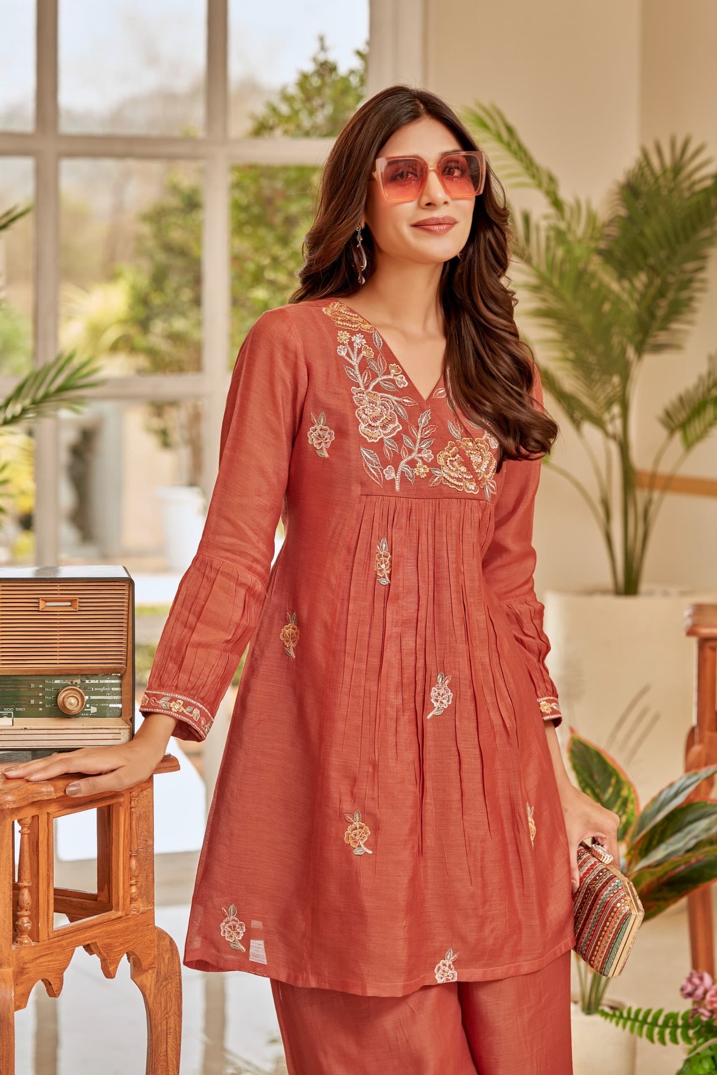 Mul Chanderi Kurta Palazzo Set with Intricate Embroidery and Lining – Festive Ethnic Wear for Women (M to XXL)