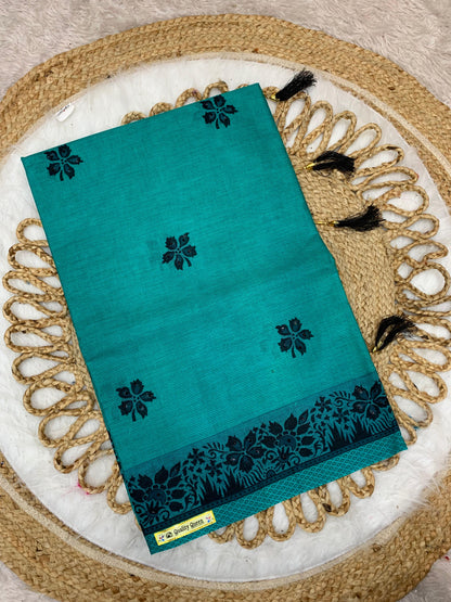 Pure Suti Cotton Saree with Traditional Batik Print – Chikko Tone and Multiple Colour Options