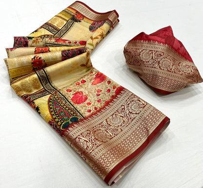 Dola Viscose Silk Saree with Exquisite Printed Design – Elegant Festive Wear for Women
