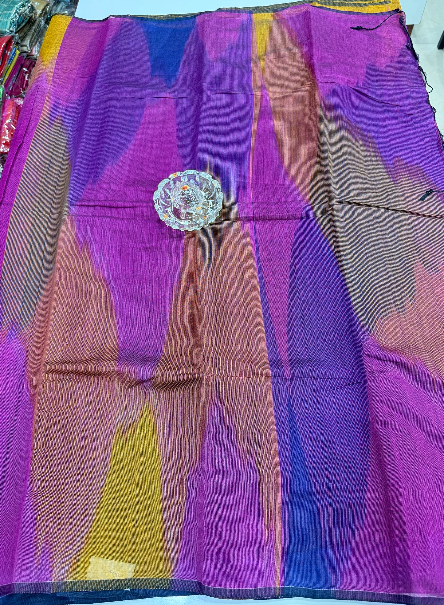 Ikat Kotki Cotton Silk Saree for Women with Matching Blouse Piece – Handwoven Traditional Design