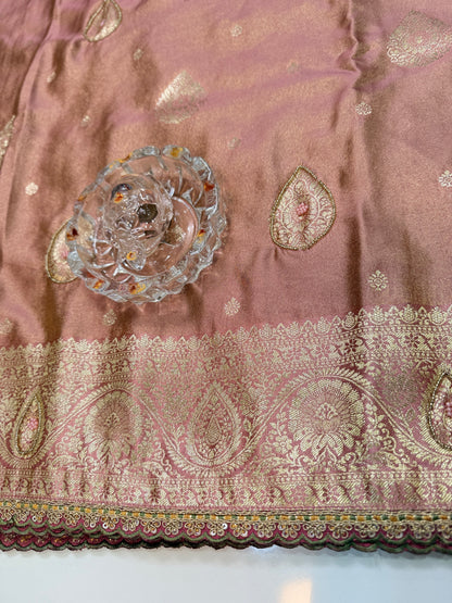 Premium Viscose Silk Saree with Heavy Embroidered Designer Blouse – Wedding and Bridal Wear