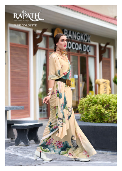 Pure Georgette Saree with Exclusive Digital Prints – Women’s Festive and Party Wear