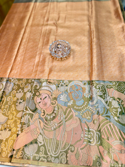 Semi Pattu Silk Saree with Zari Border and Contrast Pallu for Women