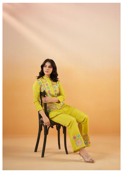 Women's Viscose Silk Co-ord Set with Elegant Work