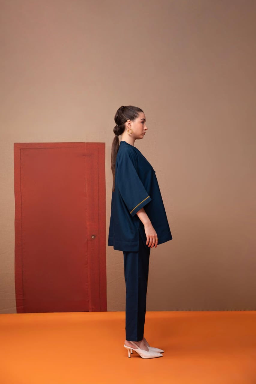 Cotton Applique Co-Ord Set for Women with Fish Button Detailing – Artistic Ethnic Wear (M to XXL)