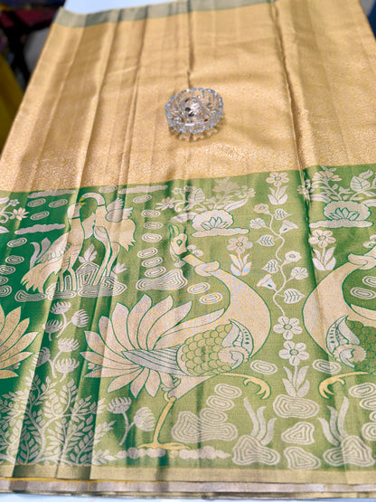 Semi Pattu Silk Saree with Zari Border and Contrast Pallu for Women