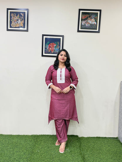 Premium Fancy Denim Co-Ord Set for Women with Thread Work – Fish-Cut Top and Pocket Pant