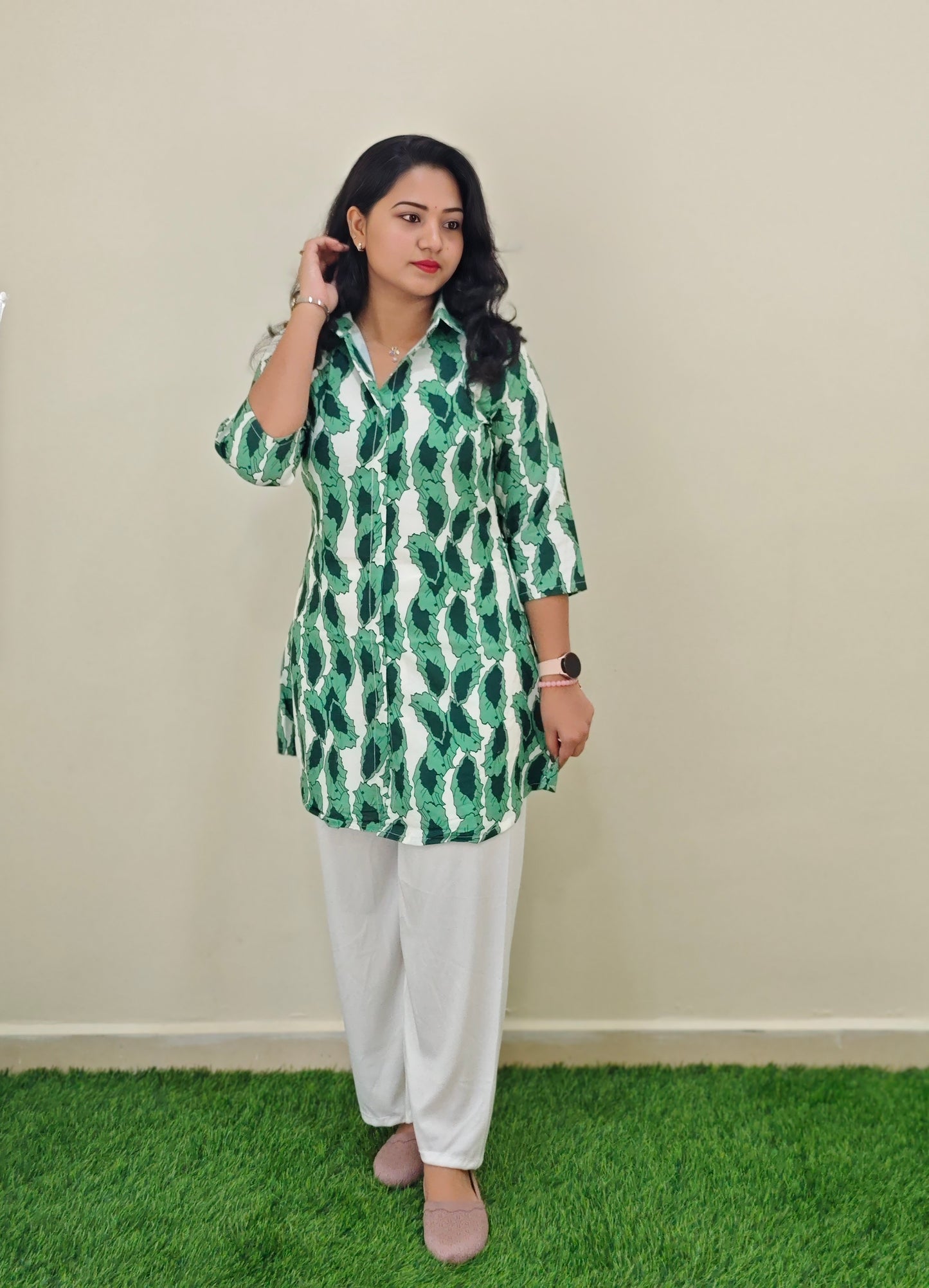 Printed Rayon Short Kurti with Stretchable Lycra Plazzo Set for Women – Digital Print, M to XXL