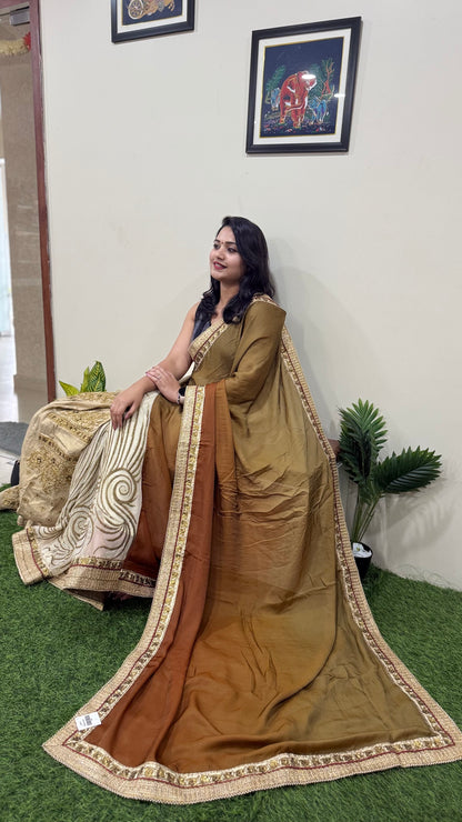 Fancy Fabric Saree with Matching Blouse – Festive Ethnic Wear for Women