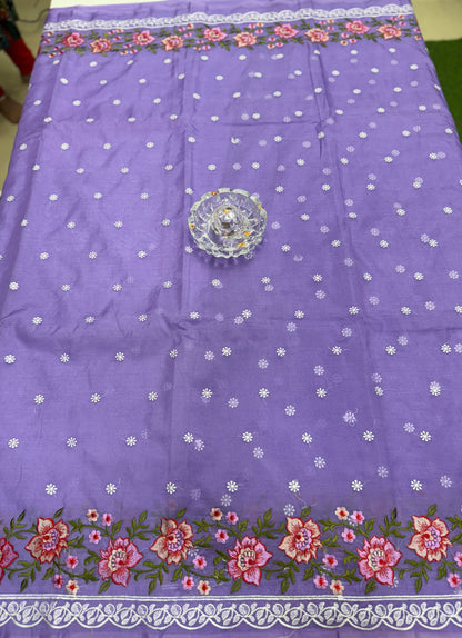 Banarasi Semi-Organza Saree with Embroidery and Fancy Border – Lightweight Festive Saree for Women