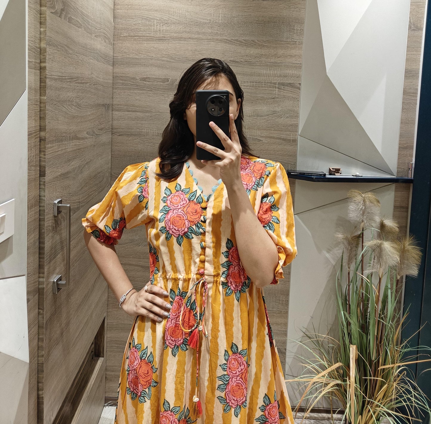 Premium Cotton Tunnel Tunic Midi Dress with Lace Detailing – Women’s Ethnic-Fusion Wear (Sizes 38 to 44)