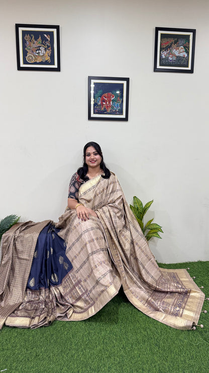 patola silk saree with designer and foil print – smooth ethnic wear for women