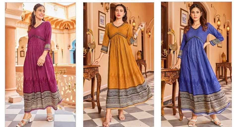 Azure Dreams Alia Cut Long Gowns