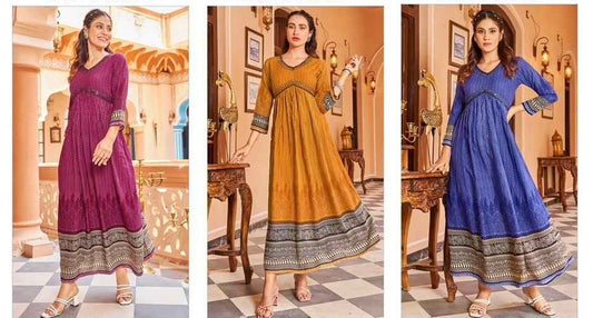 Azure Dreams Alia Cut Long Gowns