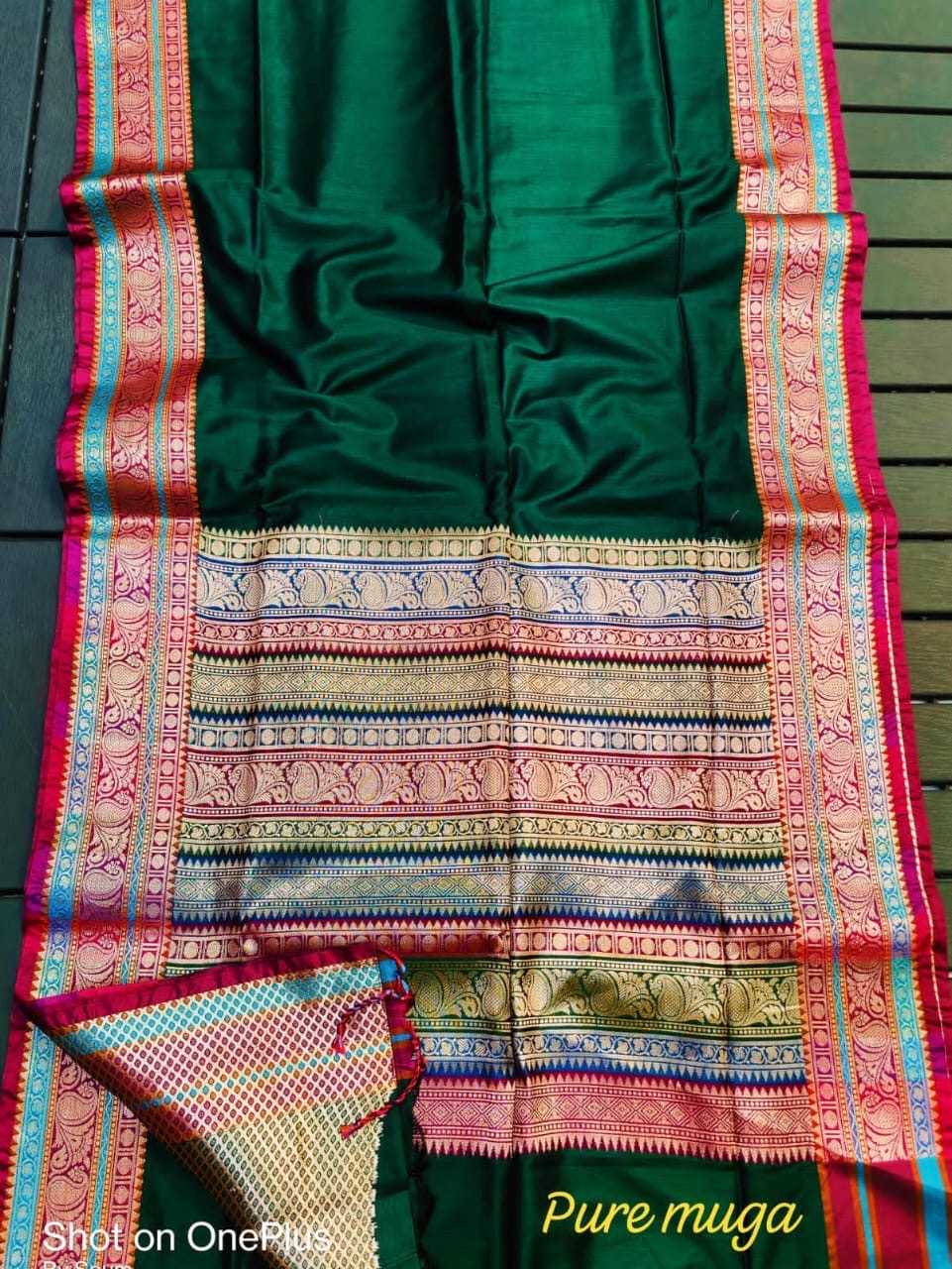 Muga Katan Saree with Brocade Blouse Piece for Women – Plain Body and Soft Drape