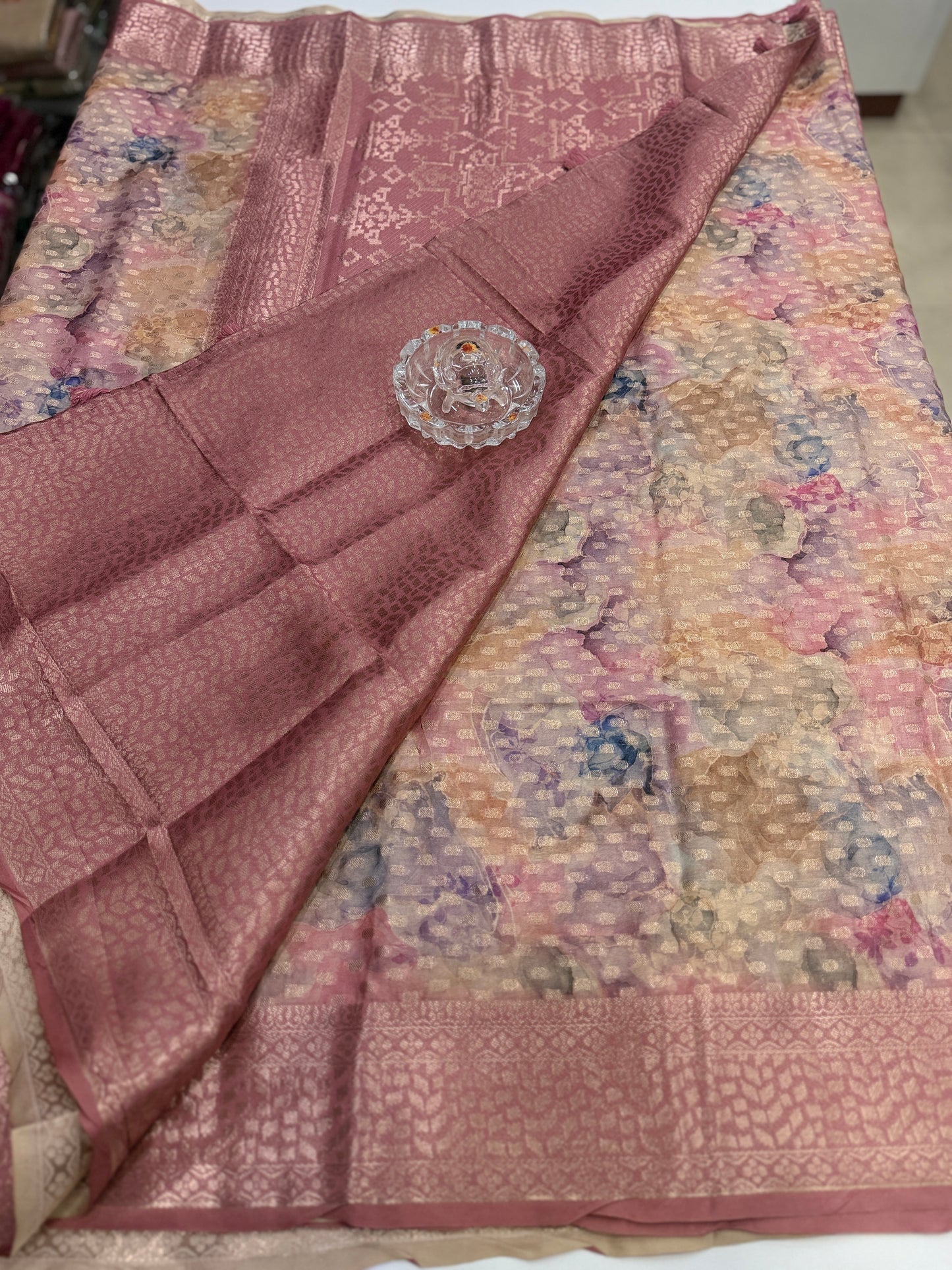 Georgette Silk Butti Saree with Rich Printed Pallu