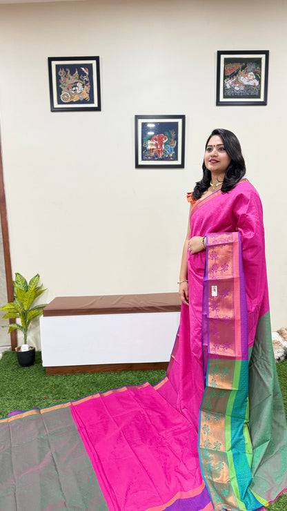 3D Emboss Soft Silk Saree with Contrast Chitt Pallu and Running Blouse – Art Silk Collection