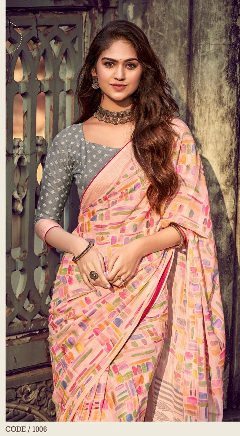 Women’s Pure Viscose Georgette Saree with Fancy Designer Blouse