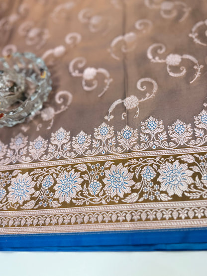 Mashru Katan Silk Saree with Zari Weaving Border and Blouse – Festive Wear for Women