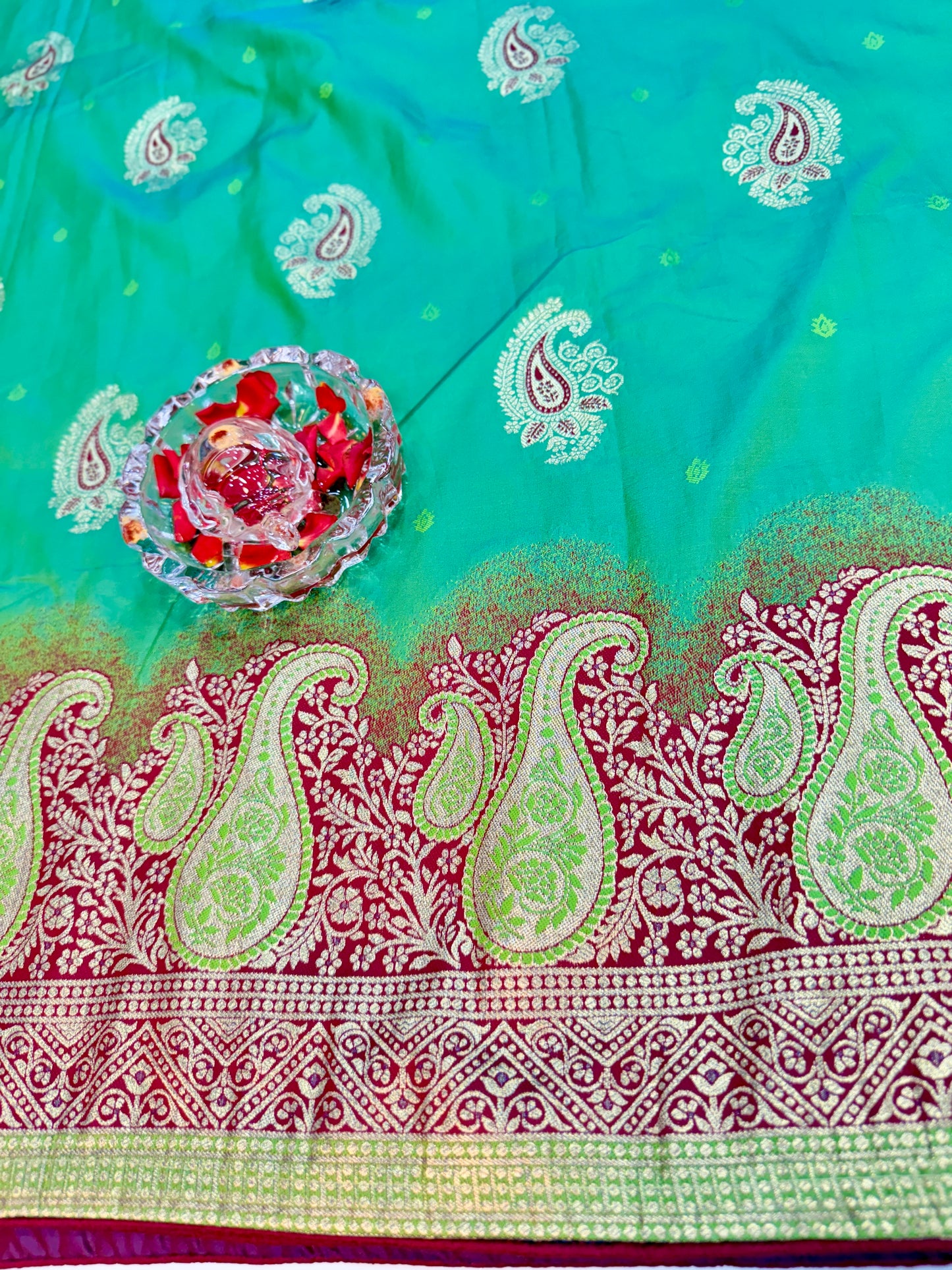 banarasi saree with zari weaving and embroidered silk blouse – ethnic festive wear for women