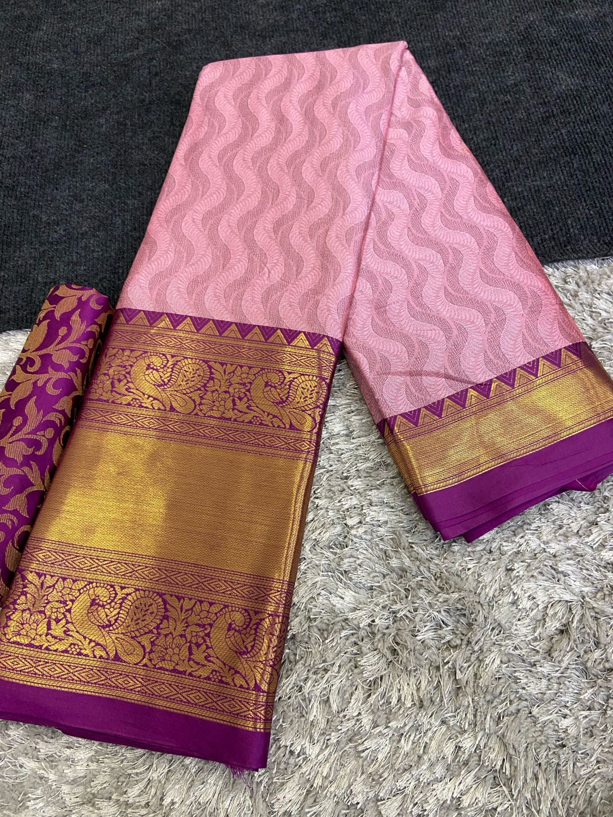Cotton Silk Saree with Broad Contrast Jacquard Border and Matching Blouse – Festive and Wedding Wear