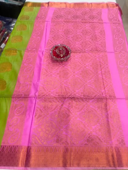 Soft Silk Sarees with Zari Work and Contrast Borders for Women – Festive and Traditional Wear