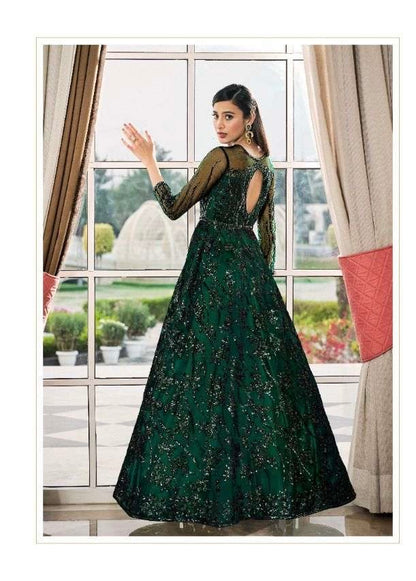 Embroidered Net Suit Set with Satin Bottom and Net Dupatta – Elegant 3-Piece Ethnic Wear for Women
