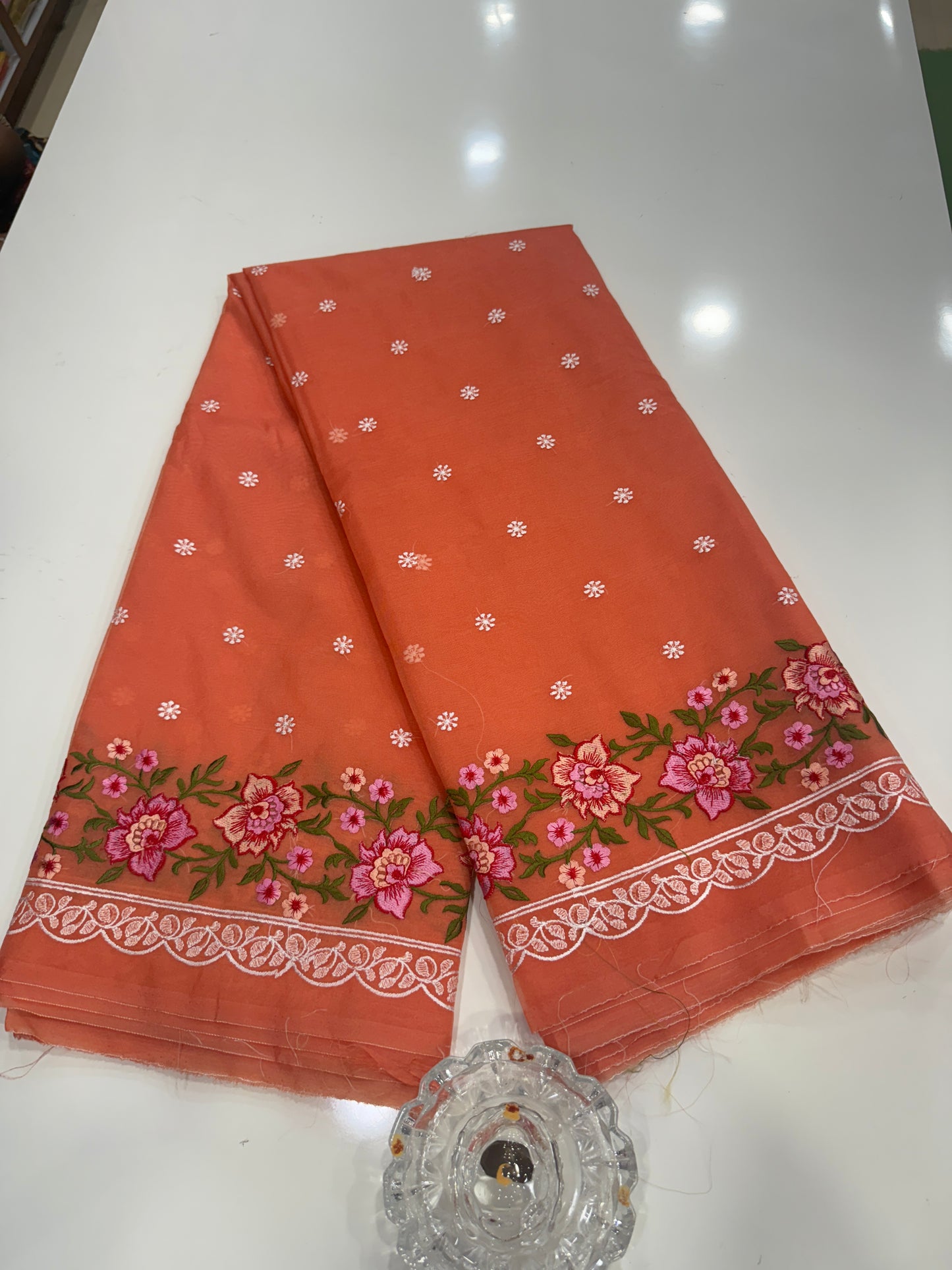 Banarasi Semi-Organza Saree with Embroidery and Fancy Border – Lightweight Festive Saree for Women