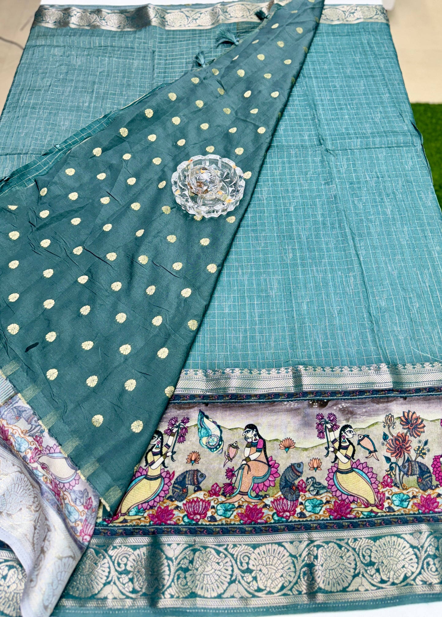 Russian Bentex Border Chittpallu Viscose Crepe Silk Saree with Zari Weaving – Festive Wear