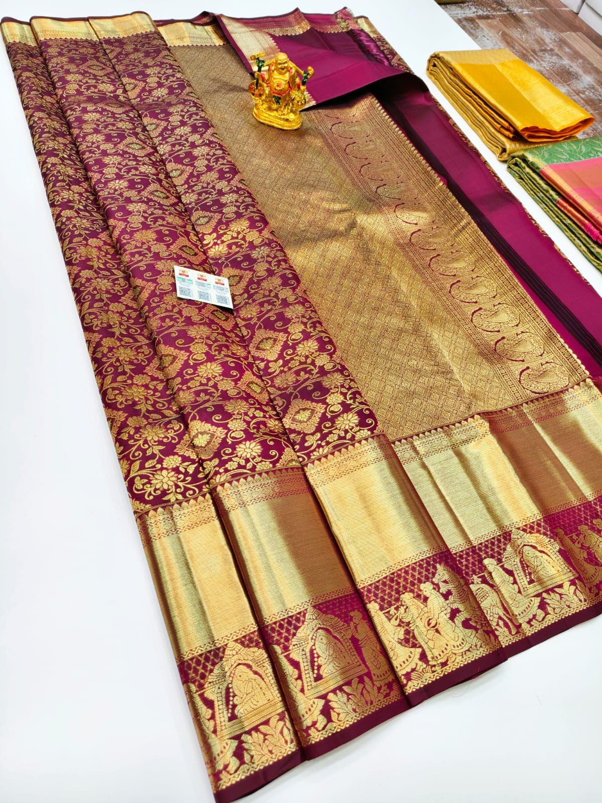Pure Kanchipuram Wedding Silk Saree for Women – Handwoven with Zari Work, Bridal Special