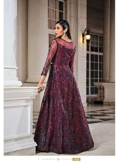 Embroidered Net Suit Set with Satin Bottom and Net Dupatta – Elegant 3-Piece Ethnic Wear for Women