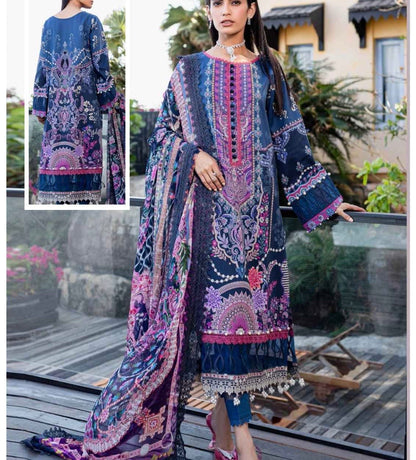 Unstitched Heavy Cotton Printed Dress Material with Mal Mal Dupatta for Women