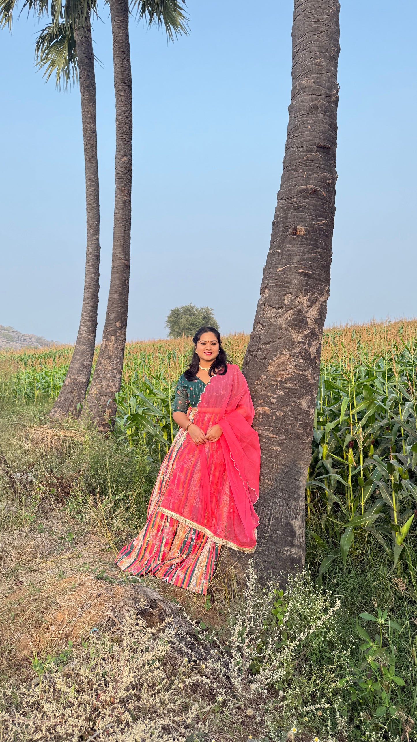 Multicolor Crepe Silk Digital Floral Printed Lehenga Choli with Dupatta for Women – XL and 2XL Sizes