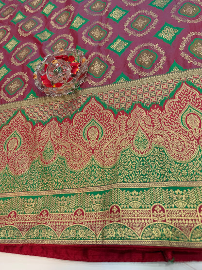 banarasi saree with zari weaving and embroidered silk blouse – ethnic festive wear for women