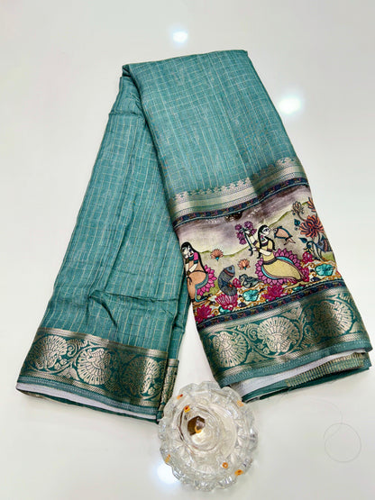Russian Bentex Border Chittpallu Viscose Crepe Silk Saree with Zari Weaving – Festive Wear