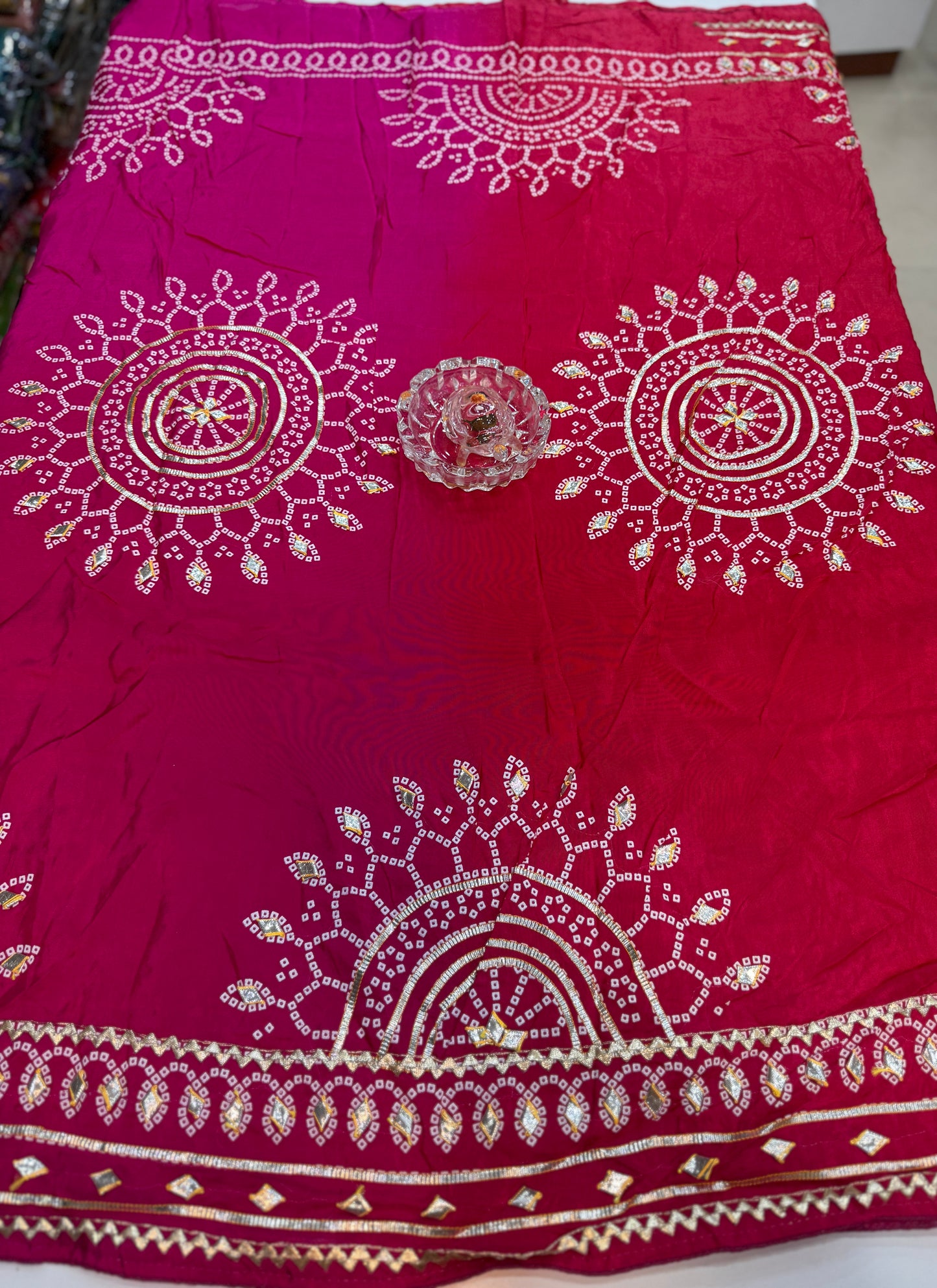Pure Modal Silk Saree with Embroidered Border and Matching Blouse