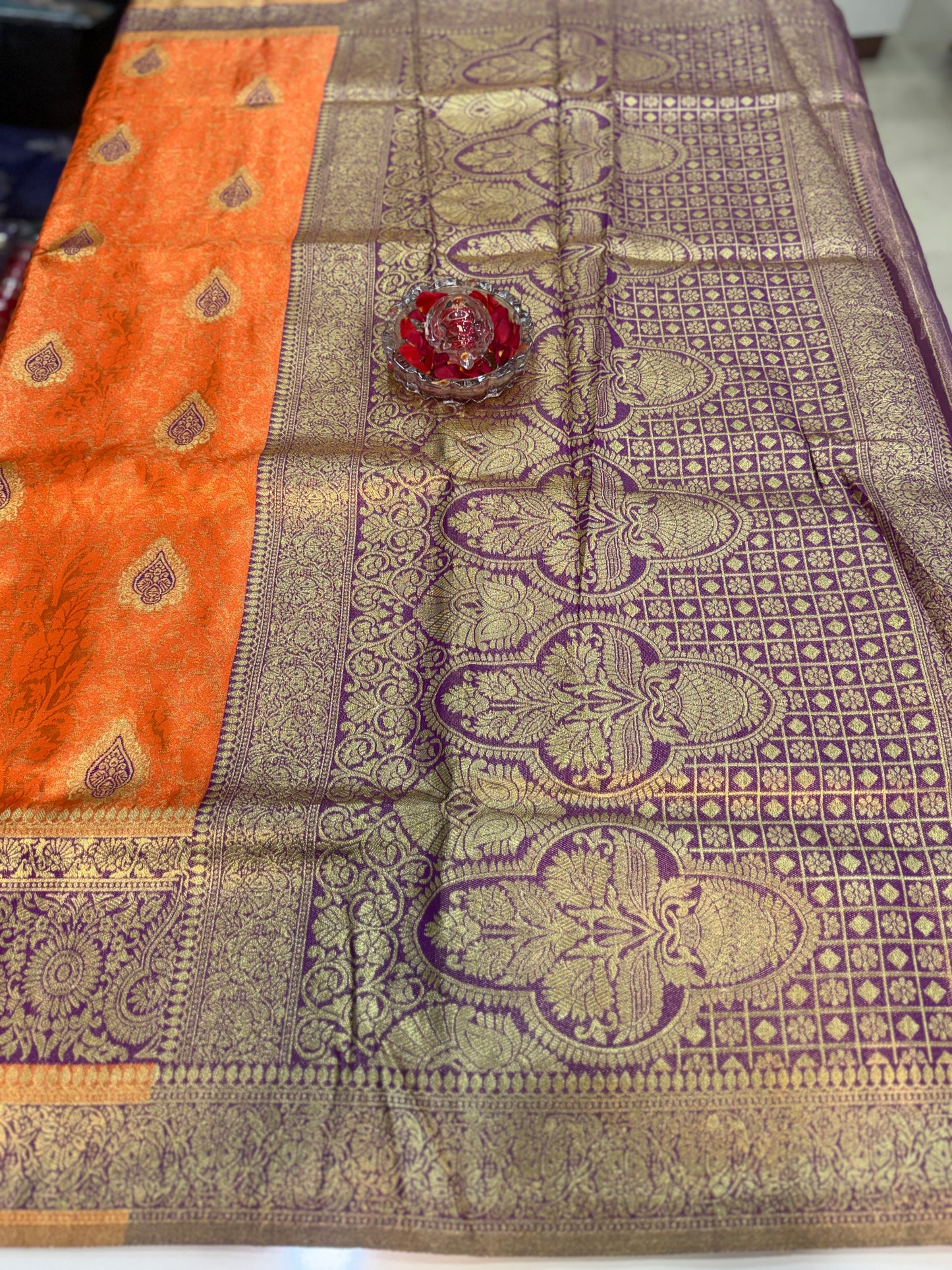 Pure Soft Silk Saree with Rich Zari Weaving and Multicolor Thread Work, Running Silk Blouse
