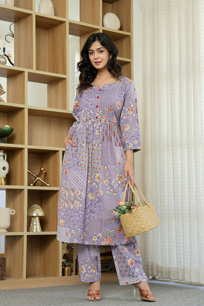 Premium Cotton Kurta Pant Set for Women with Elegant Detailing Work