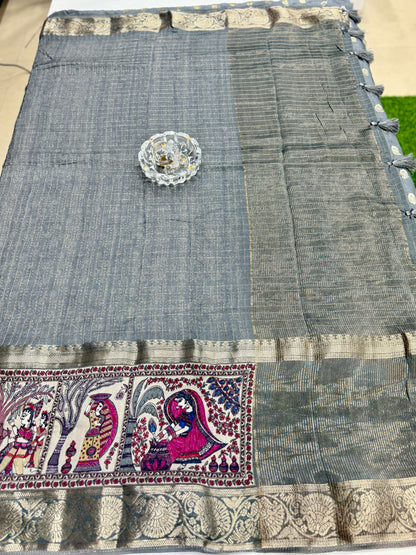 Russian Bentex Border Chittpallu Viscose Crepe Silk Saree with Zari Weaving – Festive Wear