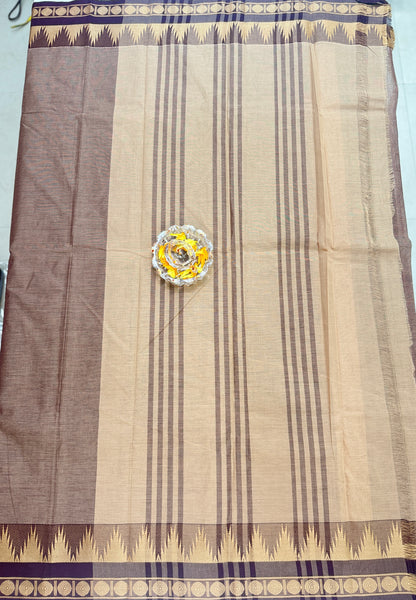 Chettinad Pure Cotton Saree with Zari Border – 80 Count, 20 Colours, 5.5m Length