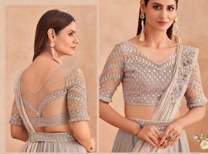 fancy ready to wear saree with unstitched net blouse Mani’s Ready to Wear