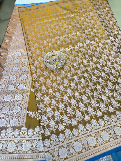 Mashru Katan Silk Saree with Zari Weaving Border and Blouse – Festive Wear for Women