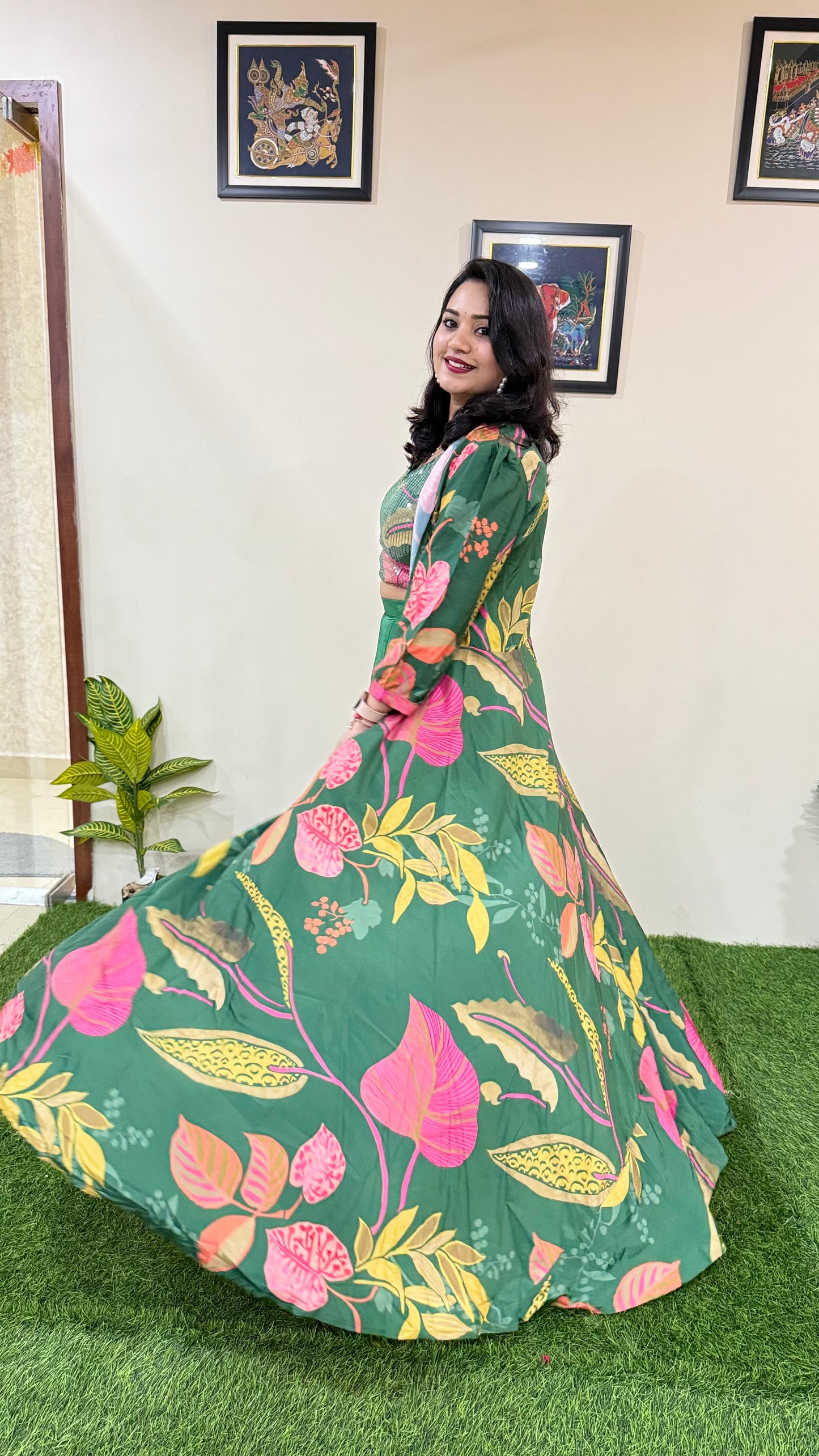 French Crepe Silk 4-Piece Embroidered Ethnic Set for Women – Free Size Stitched Outfit