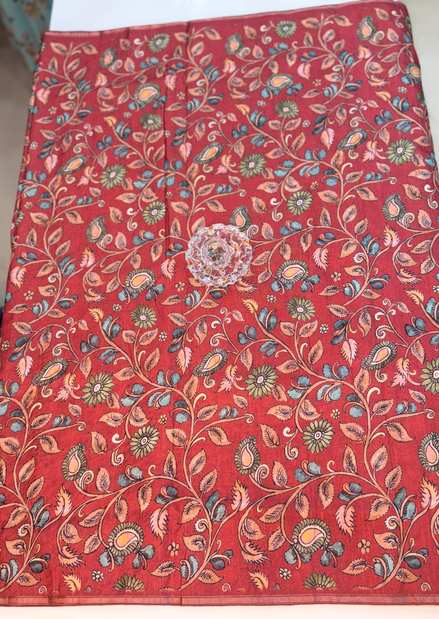 Kota Silk Printed Saree with Floral Design and Contrast Pallu for Women